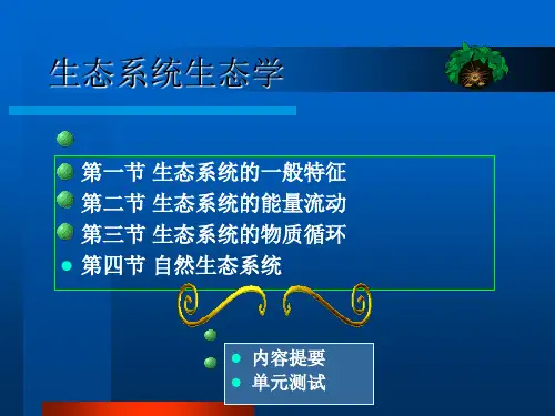 【海洋生态学】生态系统生态学综述