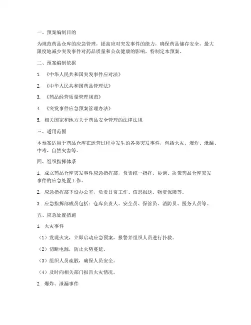 药品仓库应急预案
