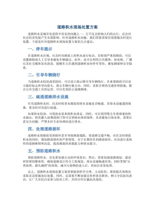 道路积水现场处置方案