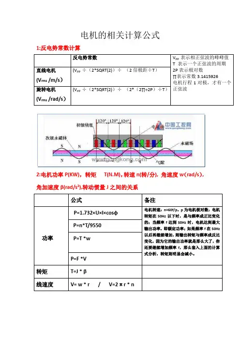 电机计算公式