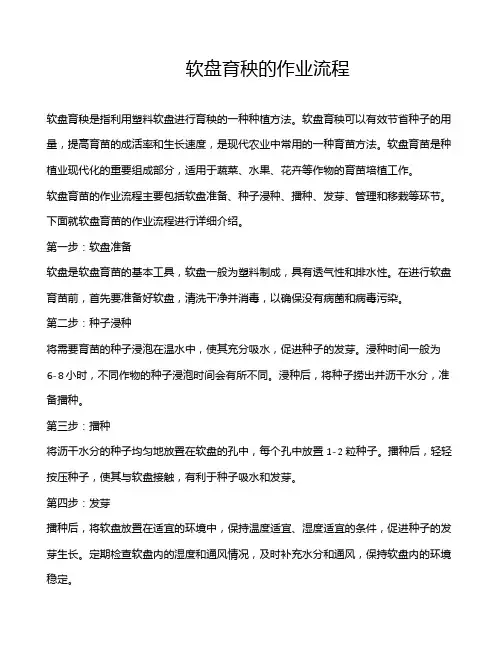 软盘育秧的作业流程
