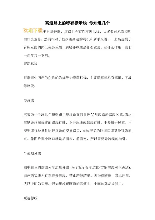 高速路上的特有标示线 你知道几个