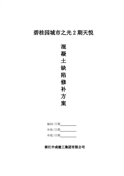 混凝土缺陷修补方案