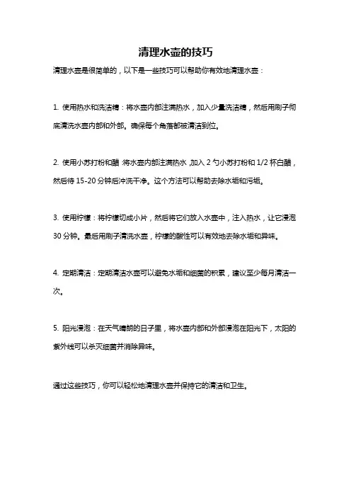 清理水壶的技巧