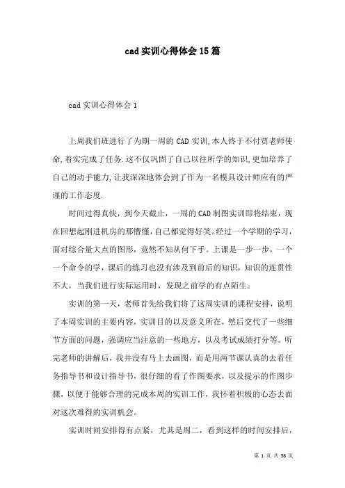 cad实训心得体会15篇