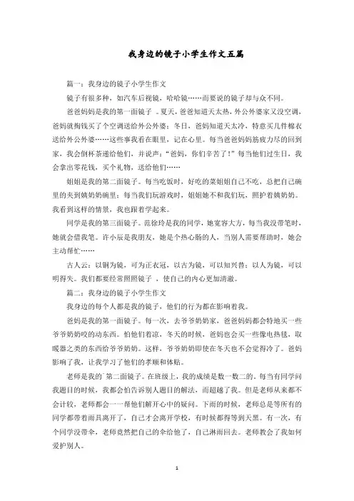 我身边的镜子小学生作文范文精选