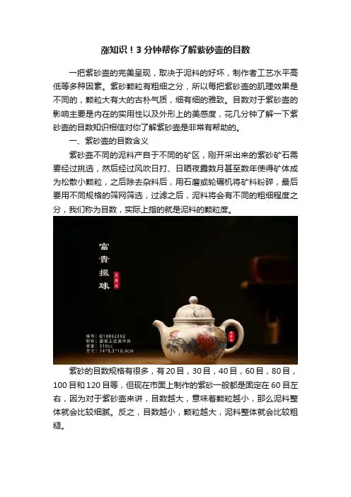 涨知识！3分钟帮你了解紫砂壶的目数