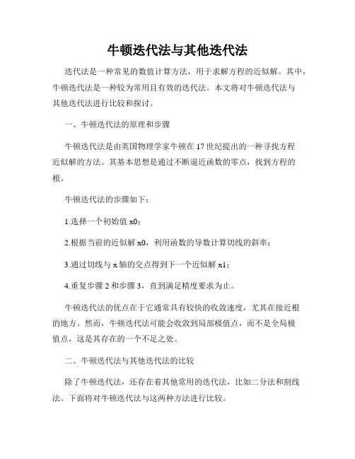 牛顿迭代法与其他迭代法