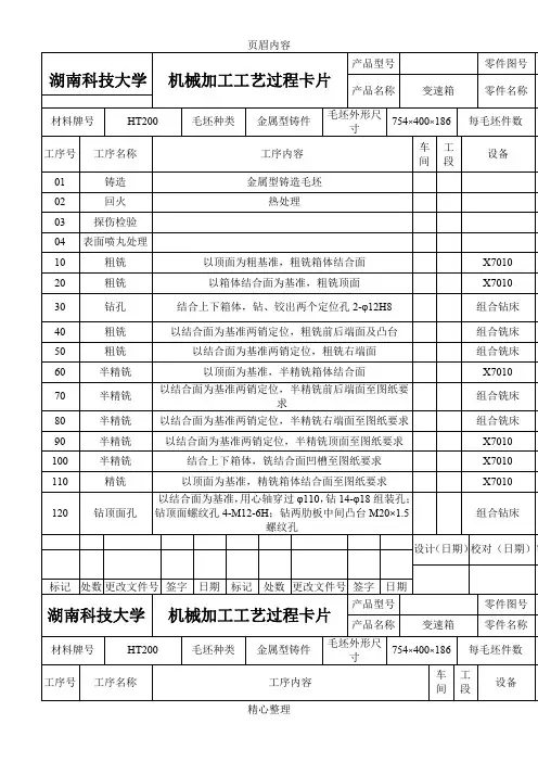 加工工艺过程卡片及工序卡 (2)