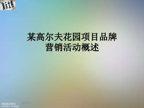 某高尔夫花园项目品牌营销活动概述