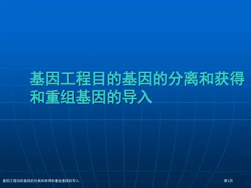 基因工程目的基因的分离和获得和重组基因的导入