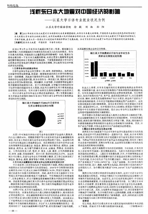 浅析东日本大地震对中国经济的影响——以某大学日语专业就业状况为例