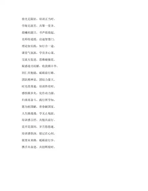 培训感想打油诗