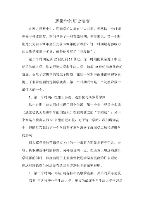 逻辑学的历史演变