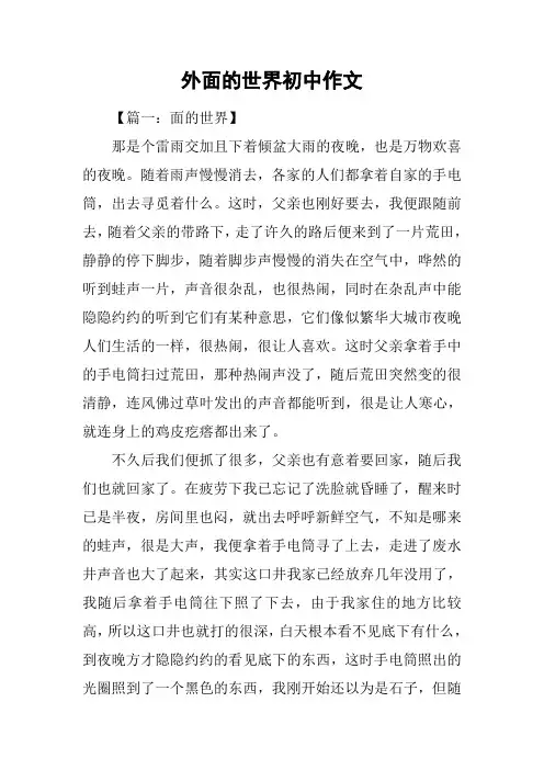 外面的世界初中作文