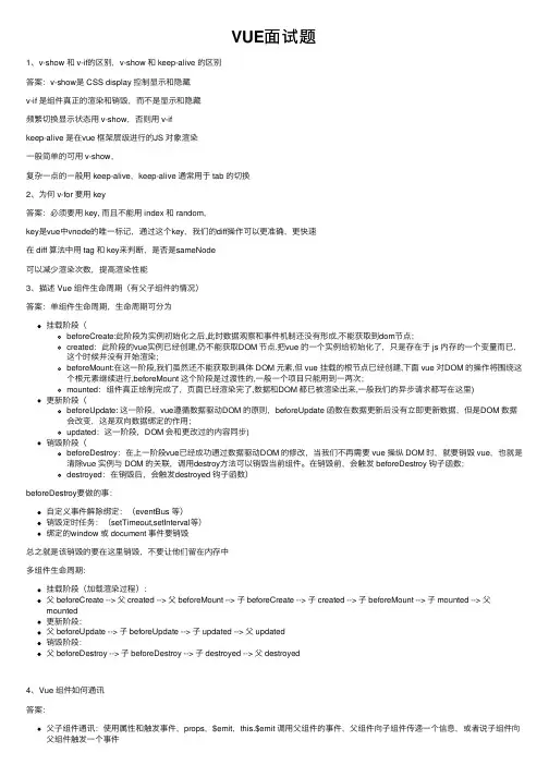 VUE面试题