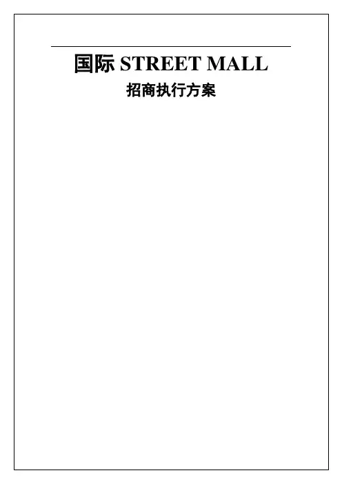国际STREETMALL招商执行推广方案