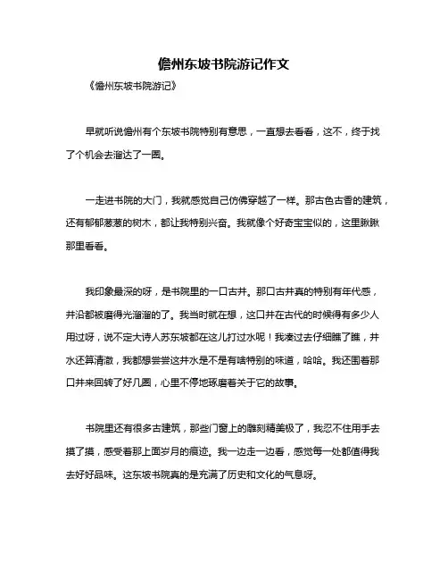 儋州东坡书院游记作文