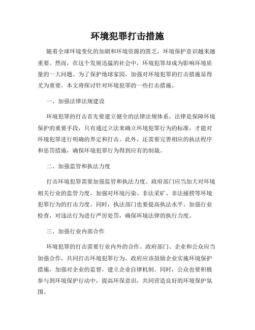 环境犯罪打击措施