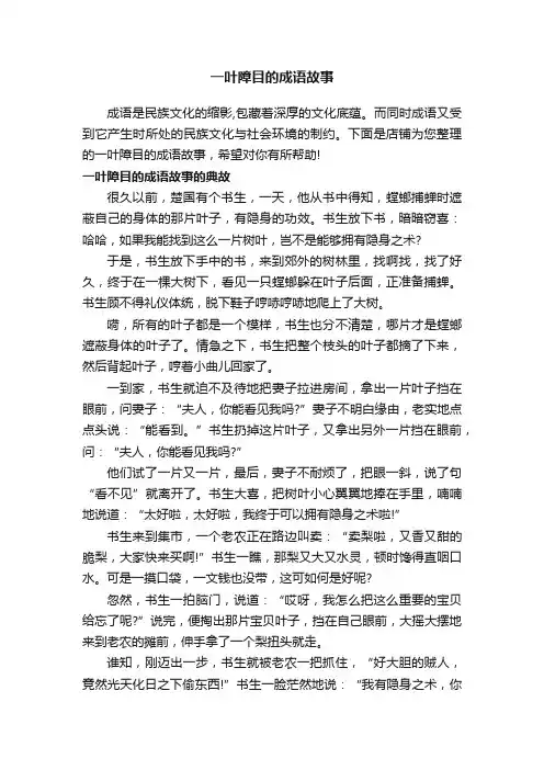 一叶障目的成语故事