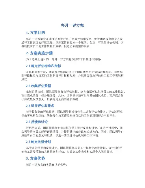 每月一评方案