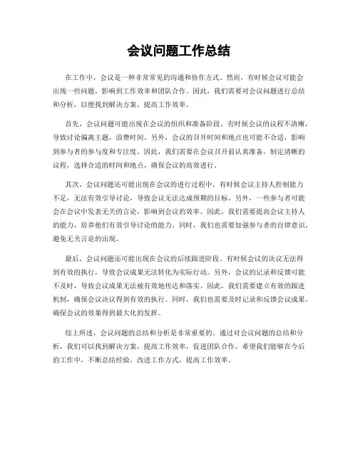 会议问题工作总结