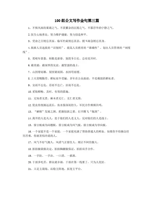 100组公文写作金句第三篇