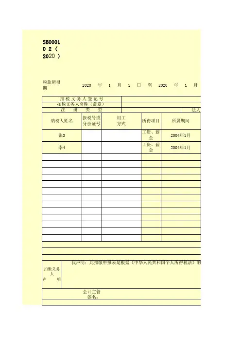 扣缴个人所得税明细报告表