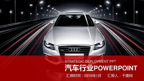 简约汽车行业汇报PPT模板