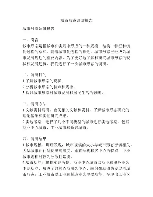城市形态调研报告