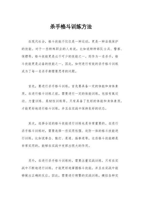 杀手格斗训练方法