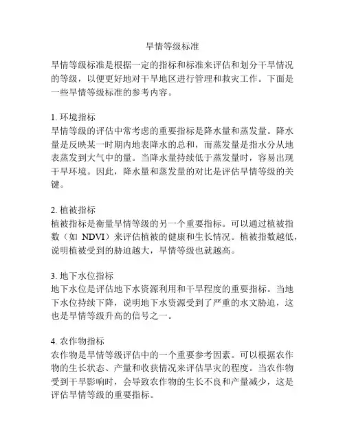 旱情等级标准