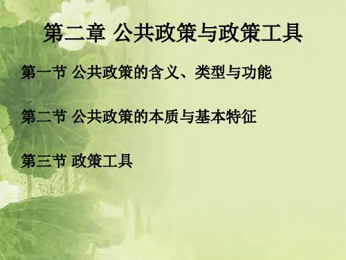 第二章 公共政策与政策工具