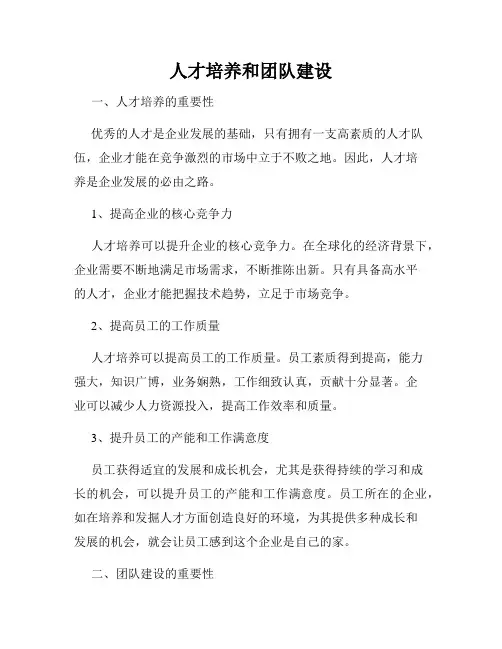 人才培养和团队建设