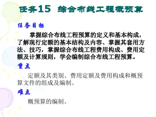 综合布线工程概预算