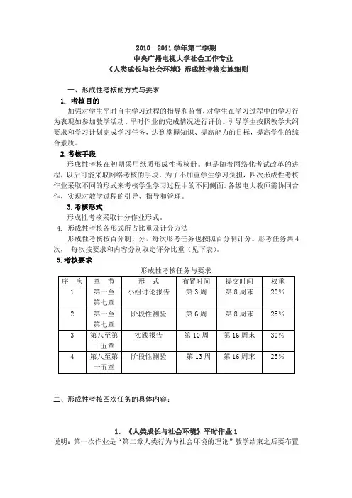 《人类成长与社会环境》形考作业1-4答案