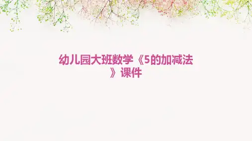 幼儿园大班数学《5的加减法》课件