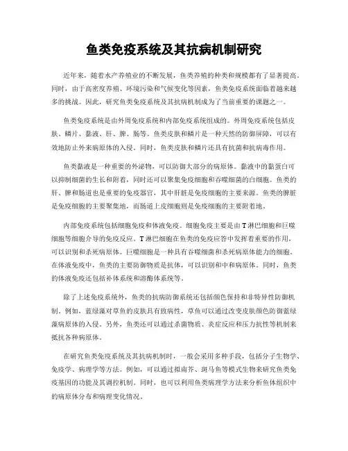 鱼类免疫系统及其抗病机制研究
