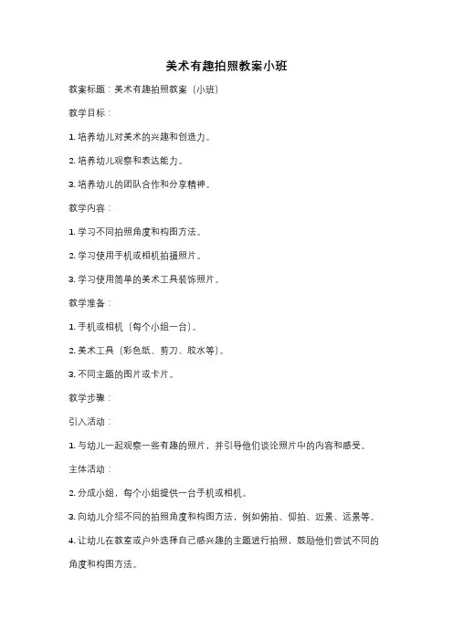 美术有趣拍照教案小班