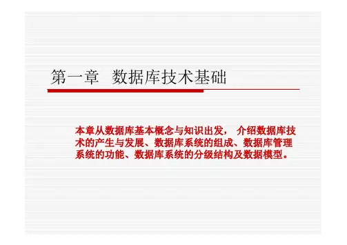 数据库技术及应用chapter1数据库技术基础
