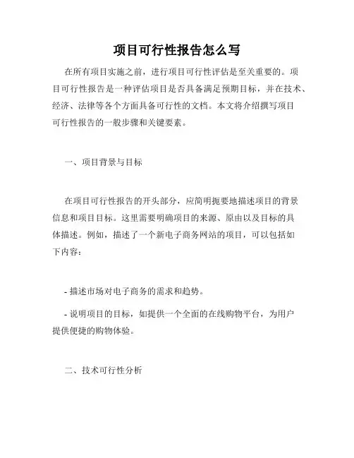 项目可行性报告怎么写
