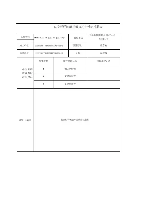 栏杆冲击试验记录