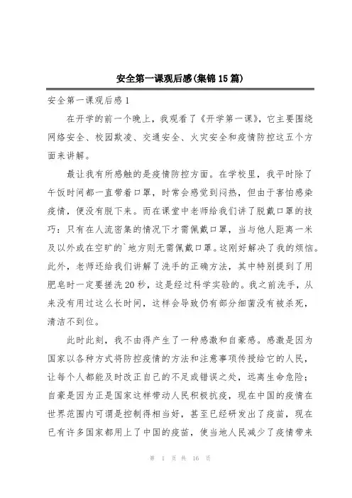 安全第一课观后感(集锦15篇)