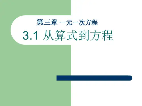 《从算式到方程》一元一次方程4-七年级上册数学人教版PPT课件