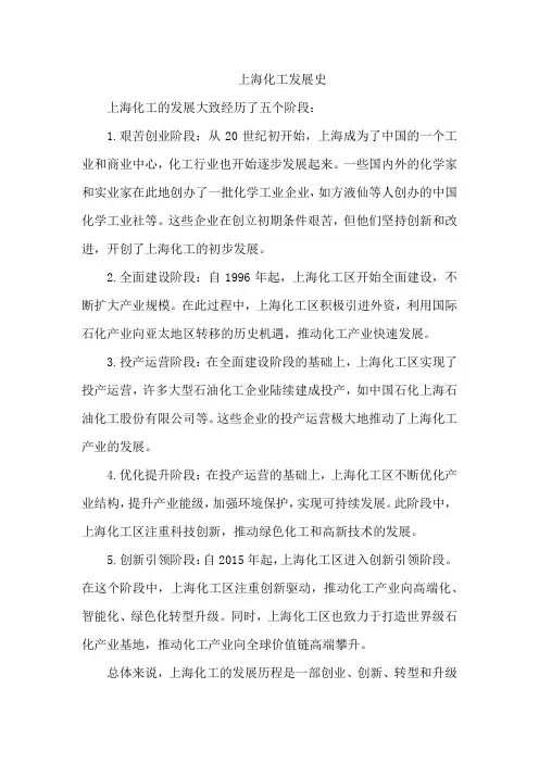 上海化工发展史