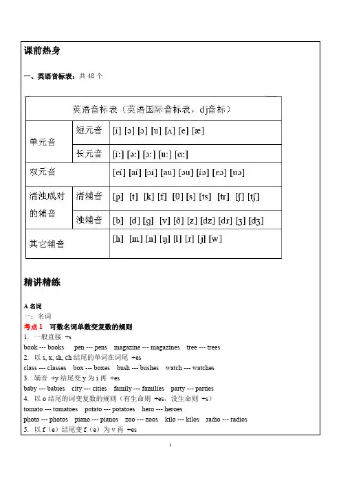 名词冠词和代词