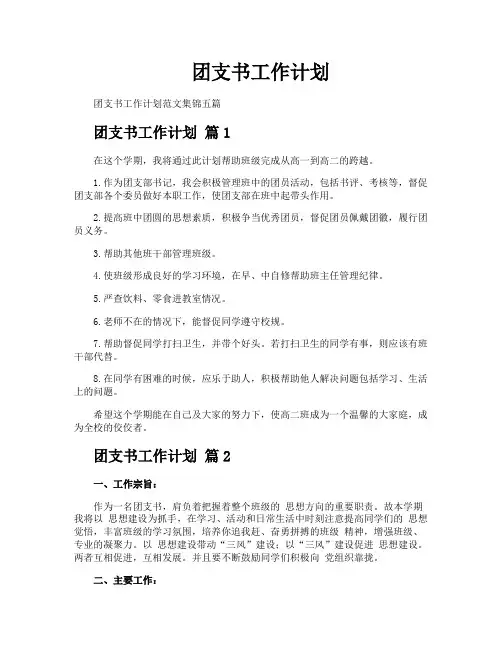 团支书工作计划
