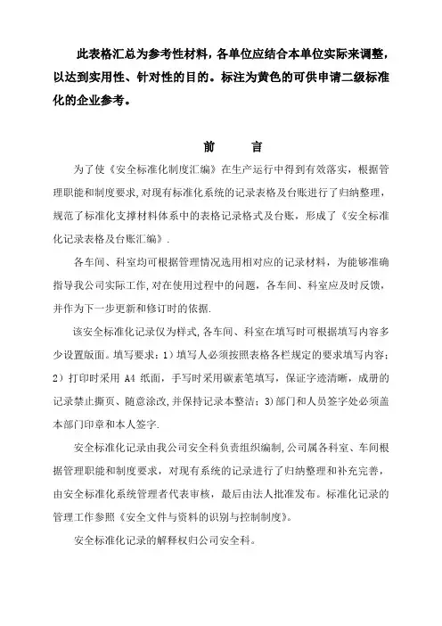 安全标准化记录全套表格1