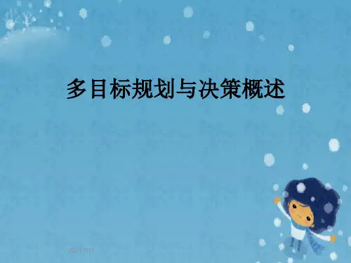 多目标规划与决策概述