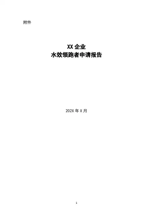 XX企业水效领跑者申请报告